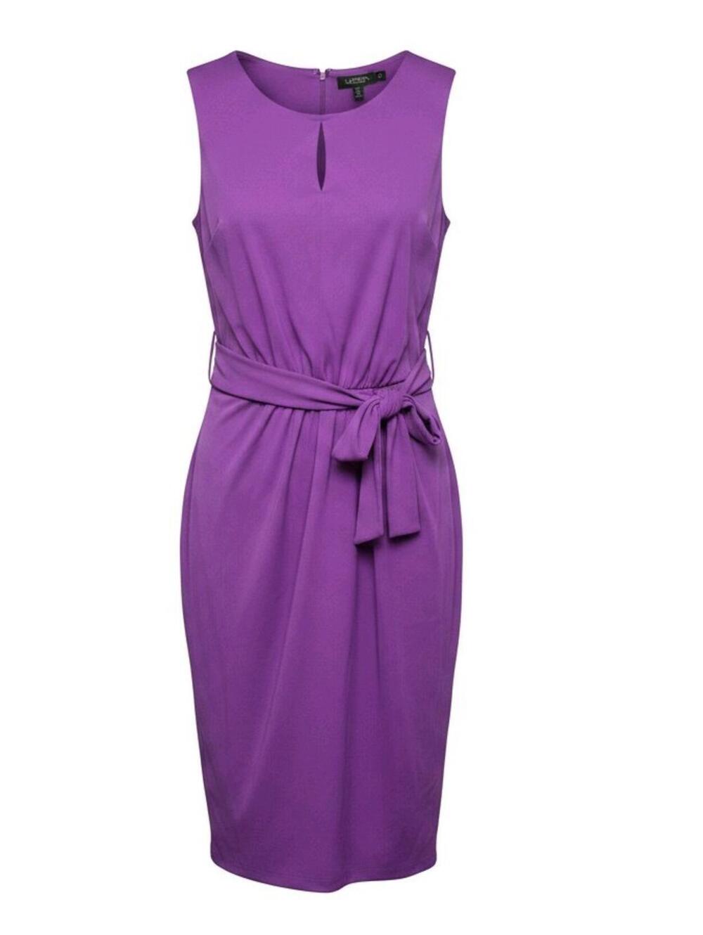 NWT Lauren Ralph Lauren Purple Women Stretch Sheath Dress 18W Sleeveless Formal